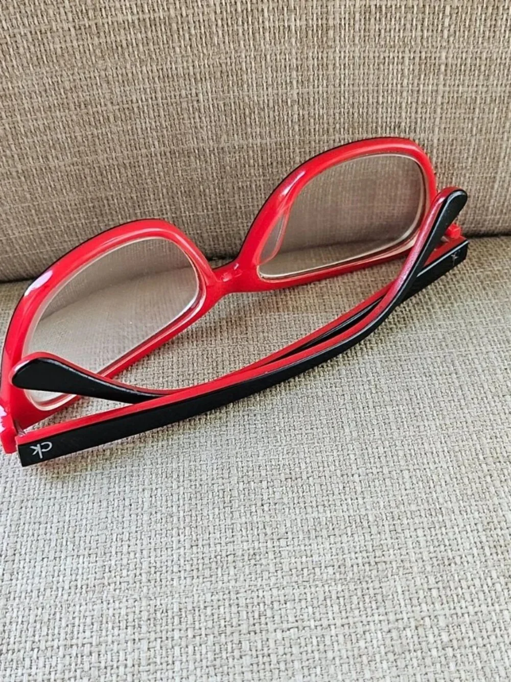 Calvin Klein Eyeglasses Frame Black/Red Tone Eyewear Glasses Frame only Read des